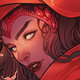 The Scarlet Witch, who is quite dead, looking over her shoulder at you on The Trial of Magneto #1 variant cover by Elizabeth Torque.